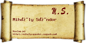 Mihály Sándor névjegykártya