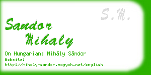 sandor mihaly business card