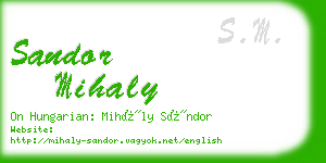 sandor mihaly business card